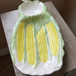 Vintage 1983 Duncan Ent. Ceramic Corn on the Cob & Butter Serving Platter BBQ